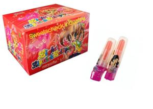 China High Grade LED Light Up Candy Lipstick Shape Lollipop Fruit Flavor For Kids wholesale