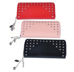 China 2012 latest fashion PU lady wallet with rivets G3639 wholesale