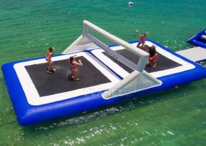 China Blue 9m Inflatable Water Games Floating Beach Volleyball Court wholesale