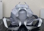 Detachable Small Blue 30cm Womens Nylon Backpack Triangle Logo