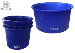 China Nestable Cylindrical Large Plastic Water Aquaculture Tubs For Water Storage 500L Polyethylene wholesale