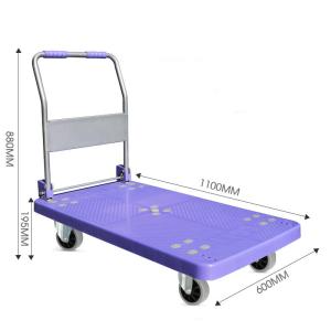 China 500kg heavy duty platform folding trolley plastic wholesale