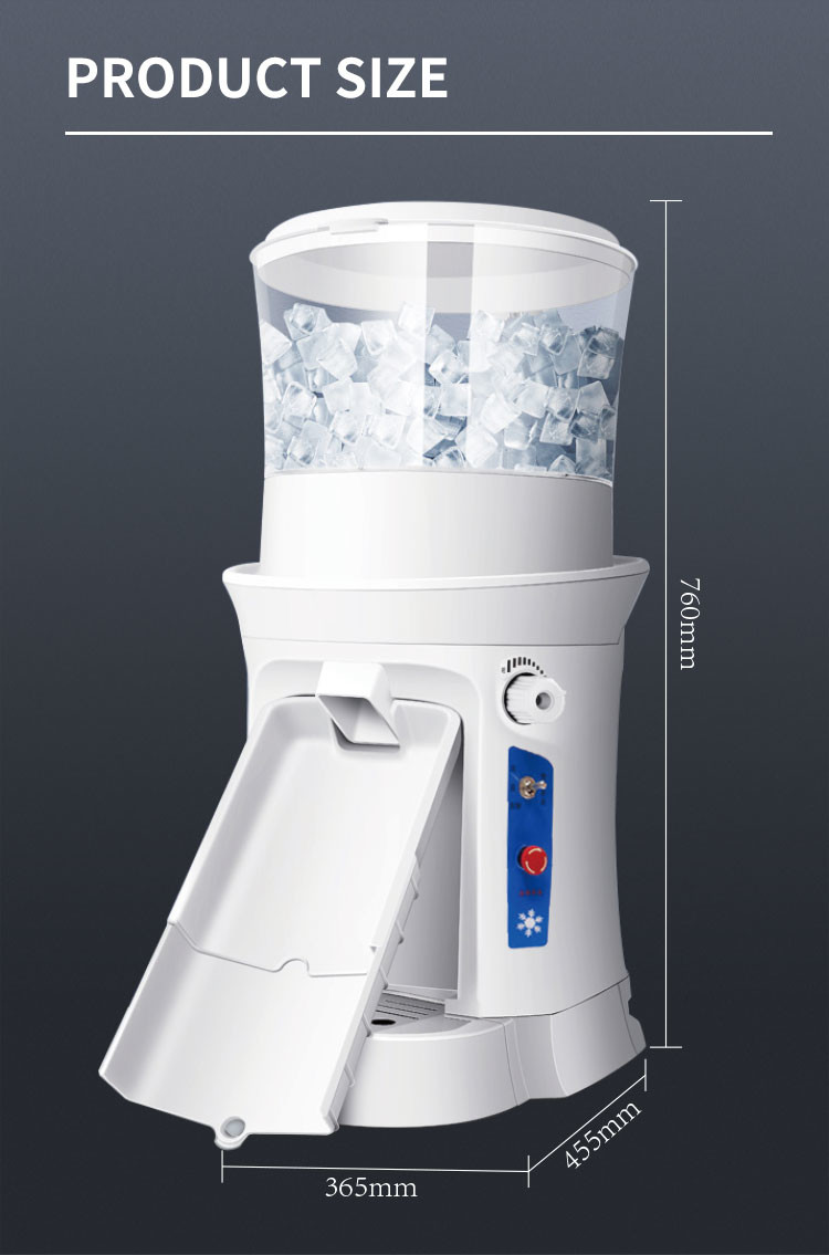 320RPM Ice Cube Ice Shaver Machine 400W Hopper Electric Shaver 680kgs Per Hour