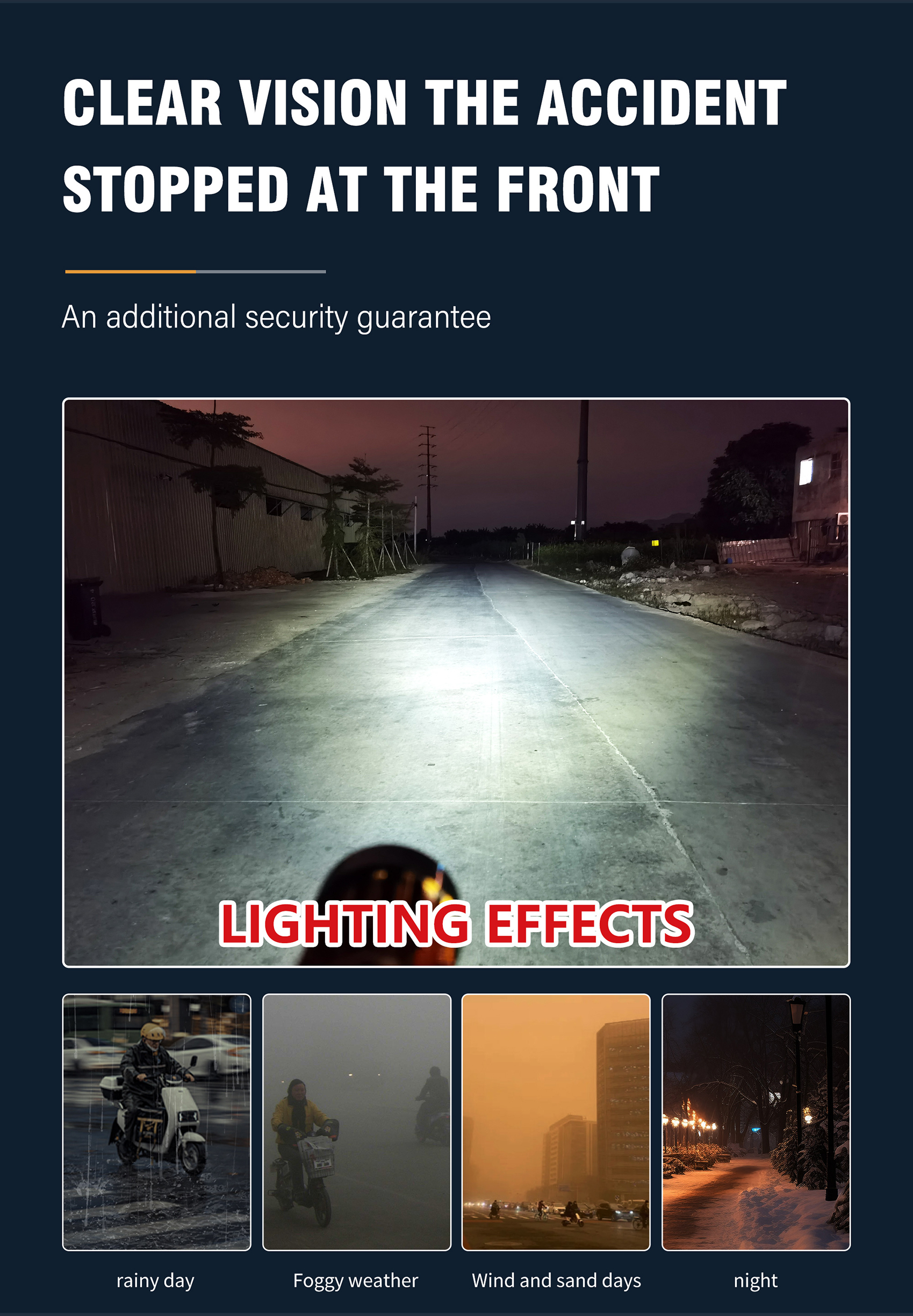 12W Motorcycle External Spotlight Smart Temperature Control Single White Light