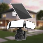 3.6mm Lens 4G PTZ Camera 30M IR Distance 8W Solar Panel Camera Outdoor Siren 2K