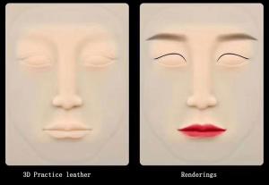 China Rubber Practice Materials Tattoo Eyebrow carving Lips Silicone 3D Leather Blank Permanent Makeup For PMU Training wholesale