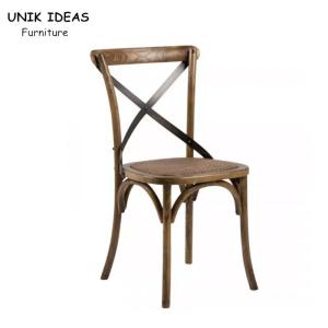 China Multi Color Wedding Cross Back Chair Rattan Seat Durable Nordic Dining Chair wholesale