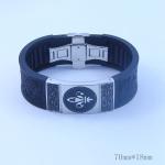 Factory Direct Stainless Steel High Quality Silicone Bracelet Bangle LBI113