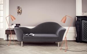 China Gubi Olsen Modern Upholstered Sofa Grand Piano Fixed Cover With Oak Legs wholesale