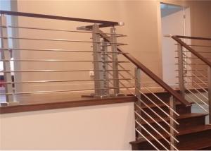 China Home Safety Stainless Steel Rod Railing , Steel Railing Design For Balcony wholesale