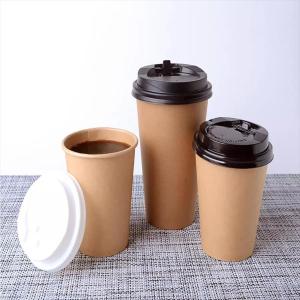 China Kraft PE Coating Disposable Bio-Degradable Paper Coffee Cups For Hot Drinking wholesale