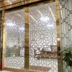 PVD Color Stainless Steel Screen Partition Living Room Divider With Tempered