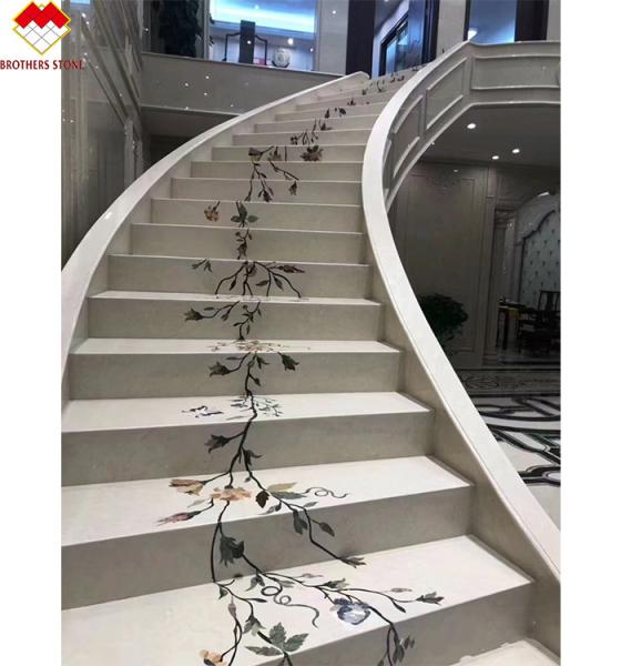 Modern Design Style Anti-Slip Beige Marble Staircase Carpet for Natural Stone