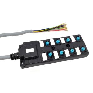 China Dual Channel Industrial Distribution Box 8 Port NPN Junction Box For M12 wholesale