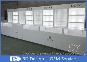 China Glossy White Jewelry Display Showcases Fully With Led Lights Locks Enclosed Large Stor wholesale