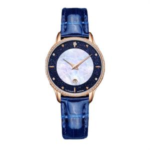 China Pin Buckle Diamond Bezel Leather Watch 3ATM Waterproof Ladies Dress Watches With Diamonds wholesale