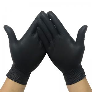 China Anti Puncture S-XL Black Sterile Nitrile Gloves For Hands Protection wholesale