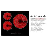 GS Radiant Crystal Glass 3 Burner Ceramic Cooktop
