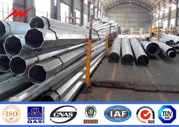 110KV 132 KV 220KV 550KV Octagonal Steel Tubular Pole With Bitumen Surface
