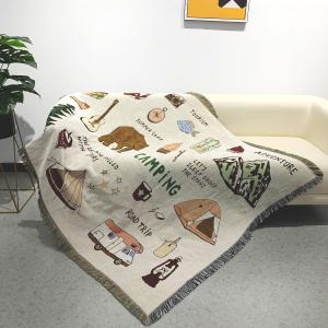 China cotton Camping Blanket Moisture Proof Picnic Mat Jacquard Tapestry wholesale