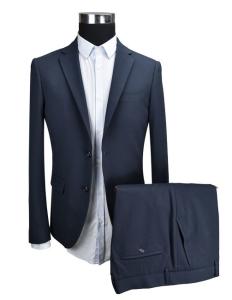China Navy Business Navy Blue Tailored Suit Zipper Fly Pant Closure Type Two Buttons wholesale