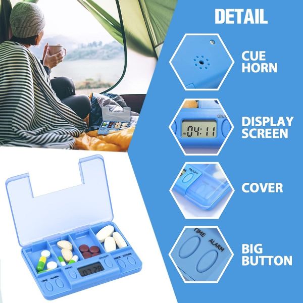 Good selling alarm timer travel self-timer pill box weekly organizer pill dispenser electronic 4 Compartments case reminder