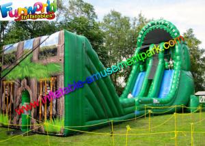 China Green Forest Inflatable Slide Zip Line Crazy With 21L x 6W x 11H Meter wholesale