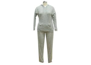 China Long Sleeves Knitted Ladies Loungewear Sets With Hook Shirt And Long Pants wholesale