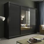 15mm MDF Large Modern Bedroom Wooden Cupboard 3 Door Sliding Wardrobe With
