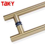 Luxury H Type Stainless Steel Entrance Frameless Door Handles Lockable Glass