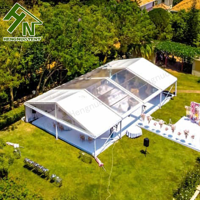 50m Wide Curved Event Tent Canopy See Through PVC Outdoor Wedding Party Marquee