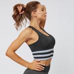 Sexy stripes seamless knitting sports bra women gather running stereotyped yoga