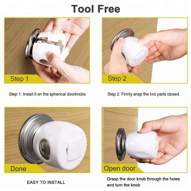 PP Material Door Knob Protector Cover White Color Put On Door Handle For Child Safety