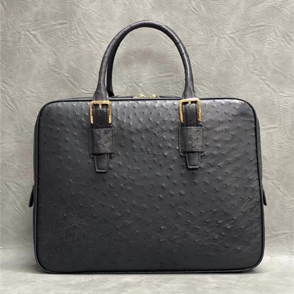 Authentic Real True Ostrich Skin Businessmen Briefcase Laptop Purse Bag Genuine