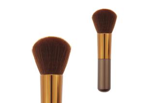 China Shorted Wooden Handle Contour Blush Brush With 31mm Brown Nylon Hair wholesale