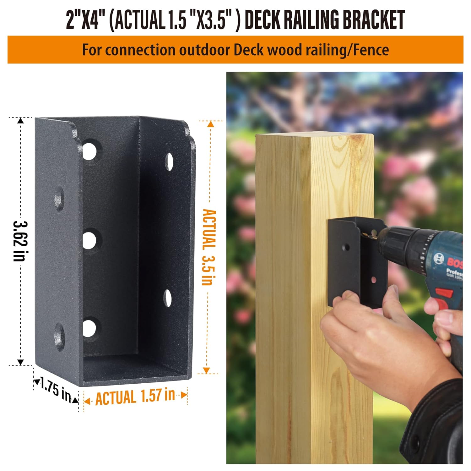 Deck Railing Connector for Outdoor Wood Post Stairs ISO9001 Rohs CE 16949 Certified