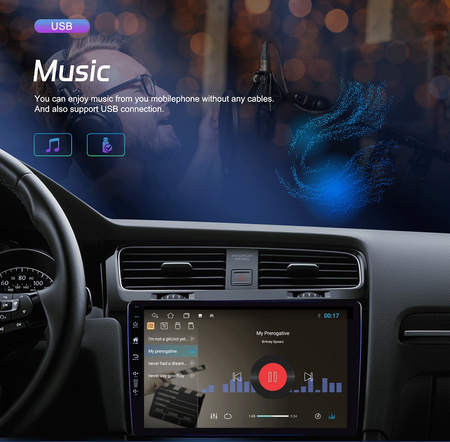 Universal Fitment 10 Inch Car Android Touch Screen GPS Stereo Radio Navigation System