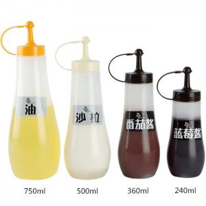 China 240ml Plastic Squeeze Bottles 8 Oz Condiment Dispenser Empty Plastic Sauce Bottles SGS on sale