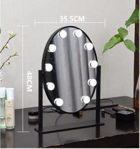 China Professional Cosmetic Led MakeUp Mirror With Round Border 10 LED Bulbs wholesale