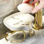 Glazed Ceramic Bathroom Soap Dispenser Farmhouse Counter Decor