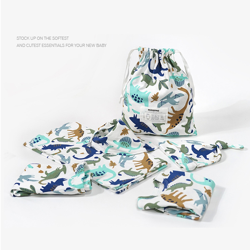 Wholesale Soft Organic Cotton Baby Pajamas Blanket Rib Hat Pants Set Baby Gift Set Newborn Baby Set