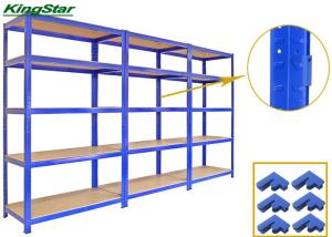 China Blue Painting Boltless Metal Shelving Units , Boltless Metal Storage Units For Garages wholesale