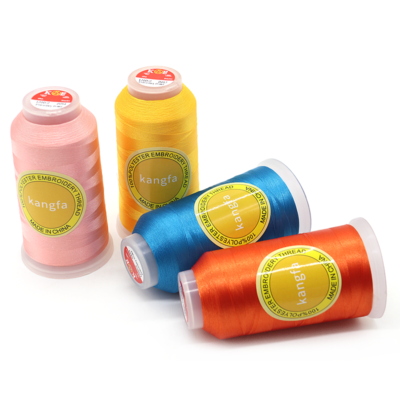 4000 Yard Kangfa 120d/2 Polyester 100% Industrial Embroidery Thread for Embroidery Machine