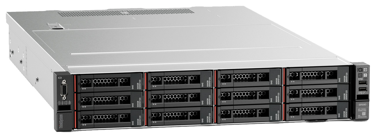Intel Xeon in Stock Lenov O Thinksystem Sr590 Rack Server Gold Original Lenovo 3 Years 1TB of 2933mhz Truddr4 Memory in