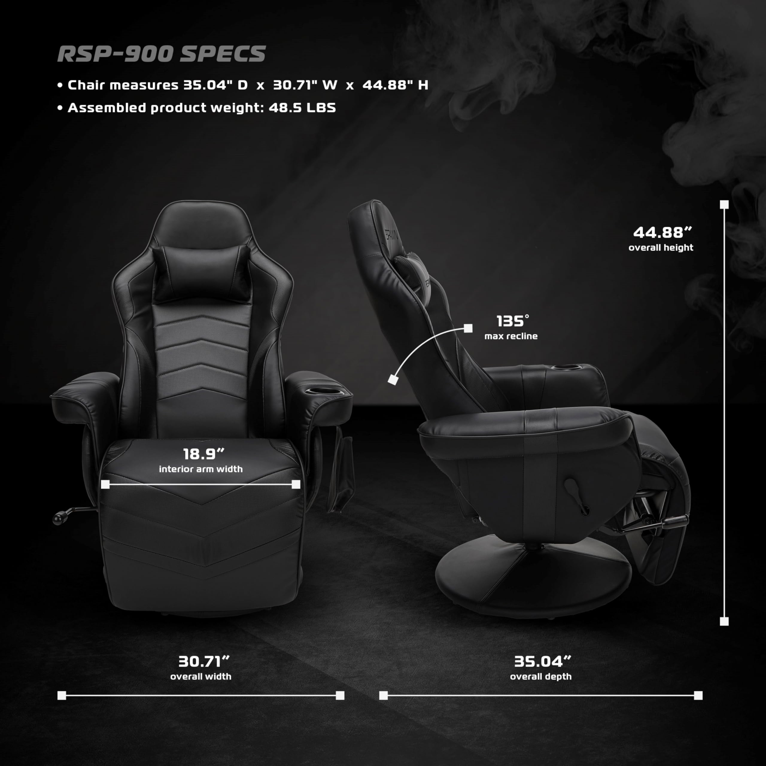 48.5 Pounds Gaming Chair with Footrest Customized Color and Multi-functional Features