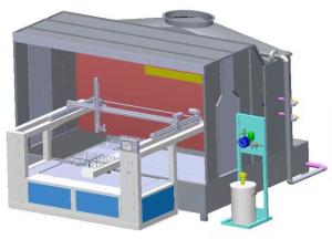 China Plastic Two Disc Auto Spray Painting Machine XY Axis Servo Motor Drive wholesale