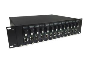 China 19&quot; Rack Mount Media Converter Chassis , 14 Slot Media Converter Chassis wholesale