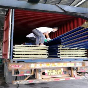 China blue color 50mm thickness 11.9m long rock wool sandwich panel for warehouse wholesale