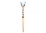 Claw Setting Rose Gold Moissanite Band Rings 5.5MM size OEM ODM