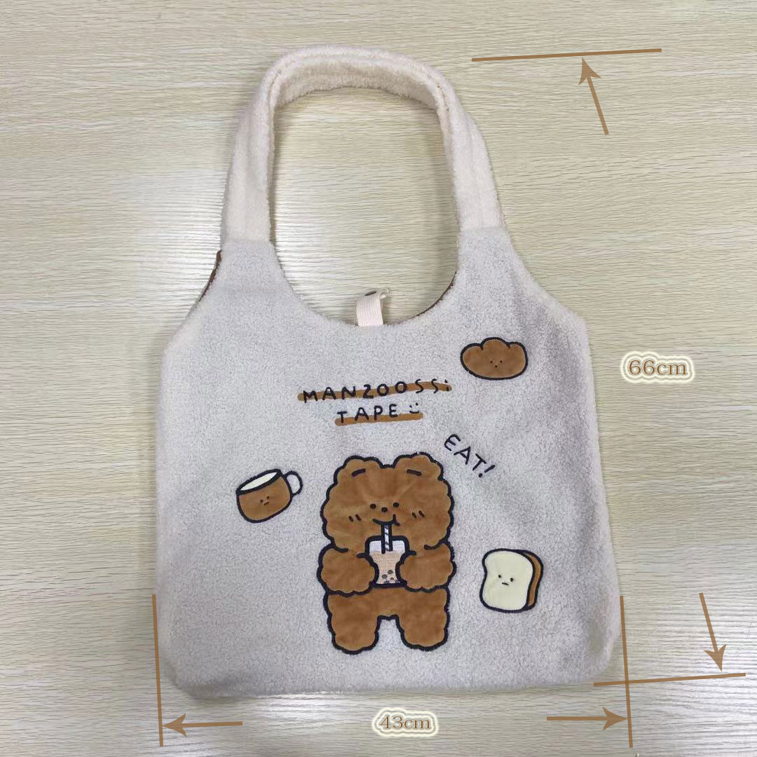 One Shoulder Shopping Stuffed Bear Backpack Custom Plush Bag Japanese Harajuku